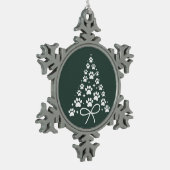 クリスマスツリー 犬好き オーナー ギフト ホリデー スノーフレークピューターオーナメント (左)