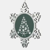 クリスマスツリー 犬好き オーナー ギフト ホリデー スノーフレークピューターオーナメント (右)