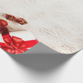 クリスマスツリー，現在の木の質感ホリデー ラッピングペーパー (角)