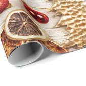 クリスマスツリー，現在の木の質感ホリデー ラッピングペーパー (ロールコーナー)