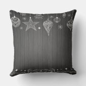 クリスマスツリー、白いクリスマスオーナメント クッション (裏面)