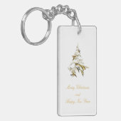 クリスマスツリー（白） 001 キーホルダー (正面左)