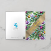 クリスマスツリー 箔グリーティングカード (外側レイダウン)