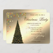 クリスマスツリー、紙吹雪、企業のクリスマスパーティー、 招待状 (正面/裏面)