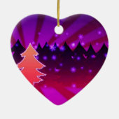 クリスマスツリー 紫の色合い セラミックオーナメント (裏面)