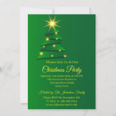 クリスマスツリー 緑 変更可能 名前 テキスト 招待状 (正面)