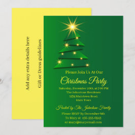 クリスマスツリー 緑 変更可能 名前 テキスト 招待状