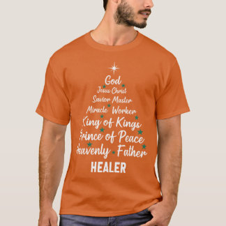 クリスマスツリー 聖書 イエスの名 キリスト教 キリスト Tシャツ
