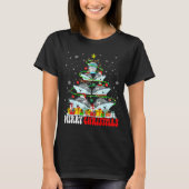 クリスマスツリー 船 サンタ イルカ エルフギフト X'mas Tシャツ (正面)