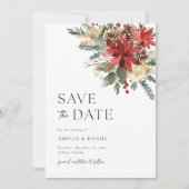 クリスマスツリー 花のSave The Date ご案内 招待状 (正面)