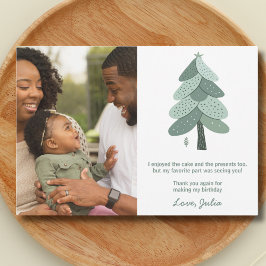 クリスマスツリー 誕生日写真 サンキューカード