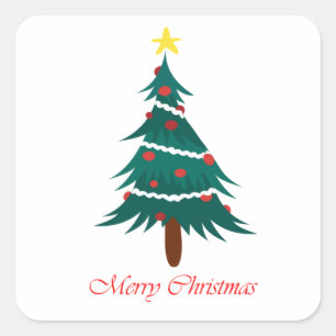 クリスマスツリー 豪華な休日 スクエアシール