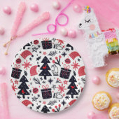 クリスマスツリー、贈り物と装飾 ペーパープレート (パーティー)