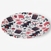 クリスマスツリー、贈り物と装飾 ペーパープレート (アングル)