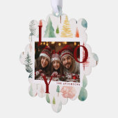 クリスマスツリー 赤い喜び パステル水彩写真  オーナメントカード (左)