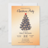 クリスマスツリー 赤い星 招待状 (正面)