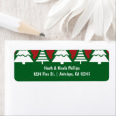 クリスマスツリー 赤と緑のホリデー住所ラベル ラベル (インサイチュ)