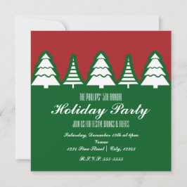 クリスマスツリー 赤と緑のホリデー招待状 招待状