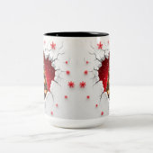 クリスマスツリー、赤と金ゴールド – 黒のインテリア ツートーンマグカップ (中央)