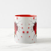 クリスマスツリー、赤と金ゴールド – 黒のインテリア ツートーンマグカップ (中央)