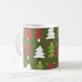 クリスマスツリー 赤 白 緑 コーヒーマグカップ (正面左)