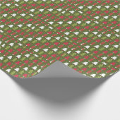 クリスマスツリー 赤 白 緑 ラッピングペーパー (角)