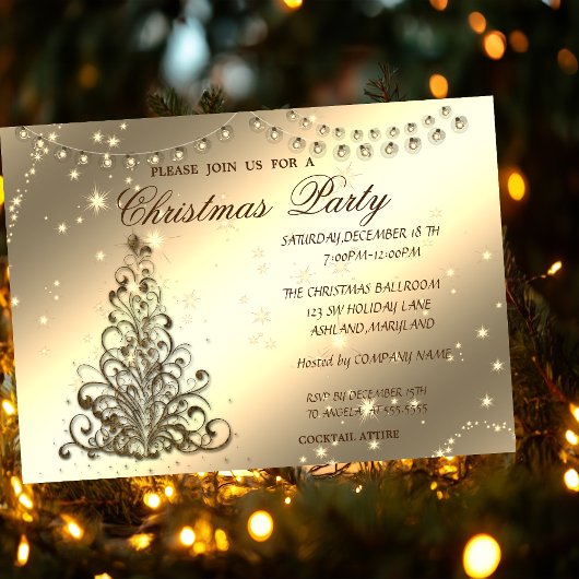 クリスマスツリー、輝き、企業のクリスマスパーティー、 招待状