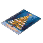 クリスマスツリー 輝く星 水彩 ノートブック (左側)