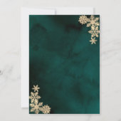 クリスマスツリー、金の雪の結晶 クリスマスパーティー 招待状 (裏面)