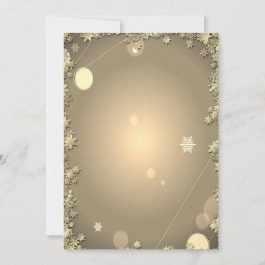 クリスマスツリー,金ゴールドスタークリスマスカンパニーパーティー 招待状 (裏面)
