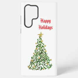 クリスマスツリー(金ゴールドボールと星) SAMSUNG GALAXY S22 ULTRAケース