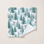 クリスマスツリー、雪だるま、バニーとプレゼント バスタオルセット (ウォッシュタオル)