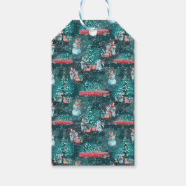 クリスマスツリー、雪だるま、バニー ギフトタグ