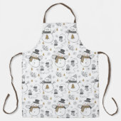 クリスマスツリー、雪だるま、ミトン エプロン (正面)