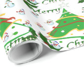 クリスマスツリー&雪だるま- ラッピングペーパー (ロールコーナー)
