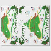 クリスマスツリー&雪だるま- ラッピングペーパー (フラット)