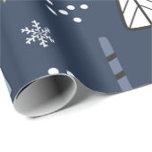 クリスマスツリー、雪だるま、背中が青い雪 ラッピングペーパー (ロールコーナー)