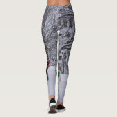 クリスマスツリー、雪だるま、雪景色の写真レギンス レギンス (裏面)