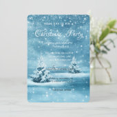 クリスマスツリー、雪の企業クリスマスのパーティー 招待状 (スタンド正面)