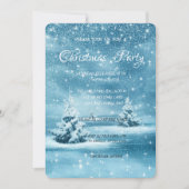 クリスマスツリー、雪の企業クリスマスのパーティー 招待状 (正面)