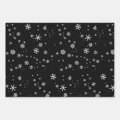 クリスマスツリー、雪の結晶クリスマスホリデー ラッピングペーパーシート (正面)