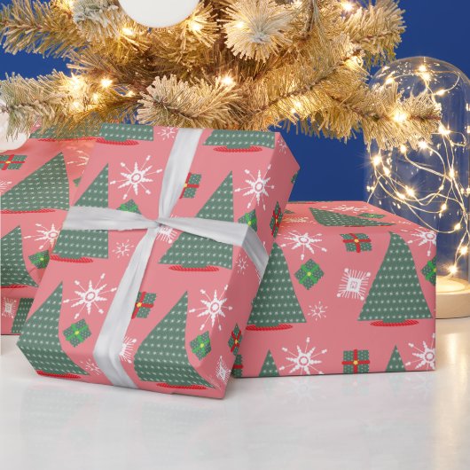 クリスマスツリー 雪の結晶 ギフト 包装紙 (クリスマス)