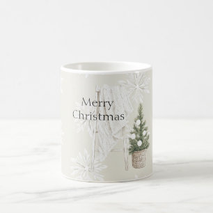 クリスマスツリー 雪の結晶 毛布用ラダー コーヒーマグカップ