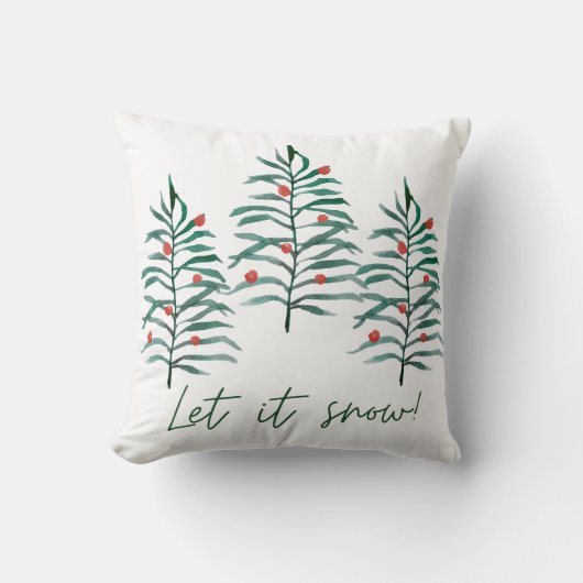 クリスマスツリー – 雪を降らせる クッション (正面)
