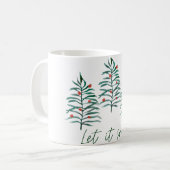 クリスマスツリー – 雪を降らせる コーヒーマグカップ (正面左)