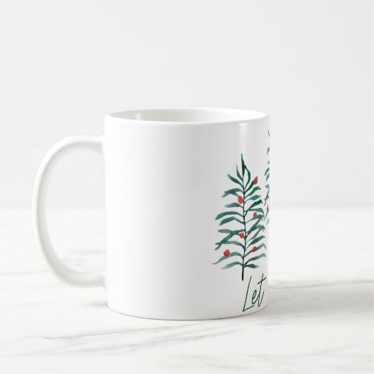 クリスマスツリー – 雪を降らせる コーヒーマグカップ (左)