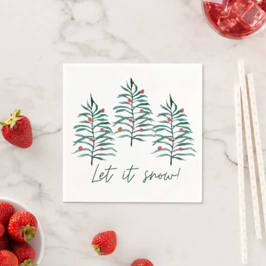 クリスマスツリー – 雪を降らせる スタンダードカクテルナプキン (インサイチュ)