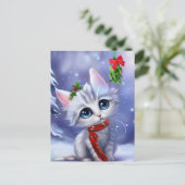 クリスマスツリー 雪 季節のご挨拶 シーズンポストカード (スタンド正面)