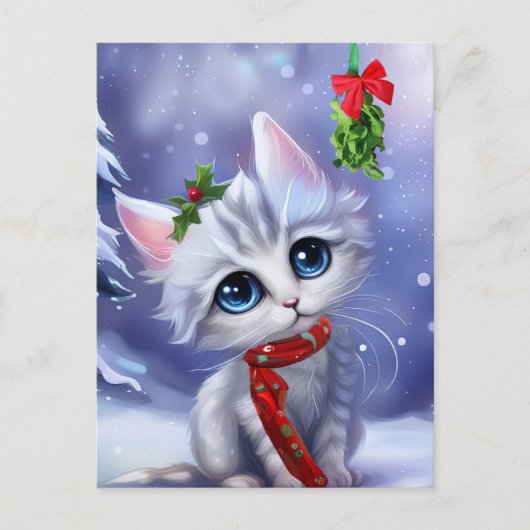 クリスマスツリー 雪 季節のご挨拶 シーズンポストカード (正面)