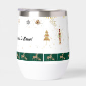 クリスマスツリー、雪、鹿の包装紙 (右面)